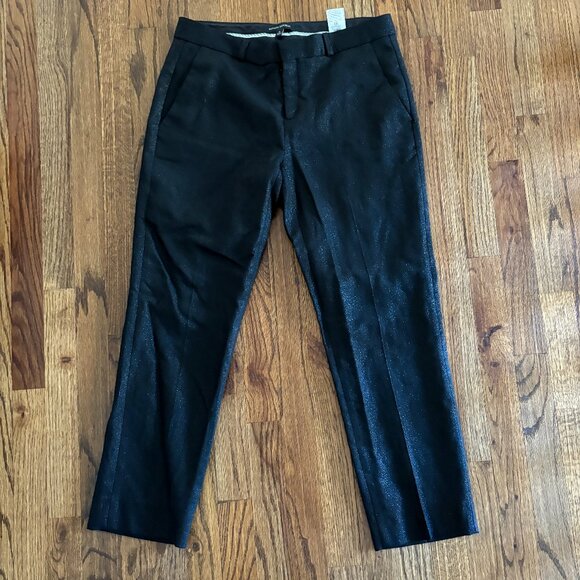 BANANA REPUPLIC Women's Avery Glittery Black Pants  Size 6 - Picture 1 of 9